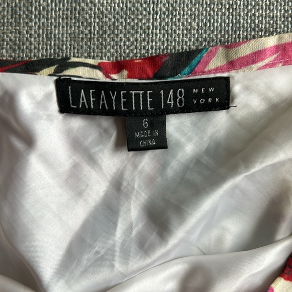 Lafayette 148 NewYork Flower Print Skirt Size 6 100% cotton - Picture 4 of 6